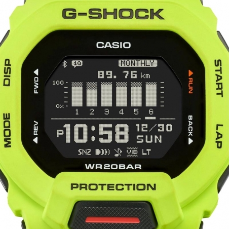 Reloj Casio G Shock G Squad Con Bluetooth verde flúor GBD 200 9ER