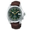 Reloj Seiko Prospex Tierra Alpinist con esfera verde, brújula y correa piel marrón, SPB121J1.