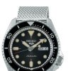Reloj Seiko 5 Sports Suits Style automático con esfera negra y malla, SRPD73K1.