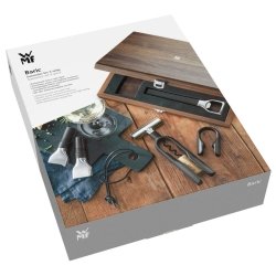 Presentación del set sommelier 5 piezas con estuche de nogal, WMF Baric, 0662866040.