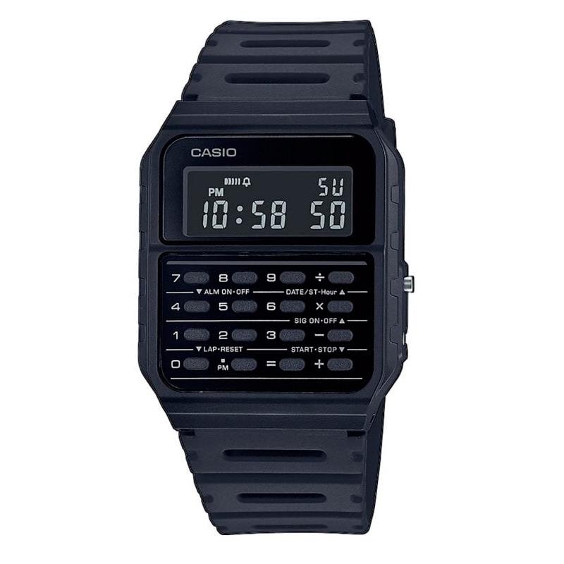 Reloj Casio Vintage con calculadora en negro, CA-53WF-1BEF.