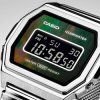 Reloj Casio Vintage de mujer digital con esfera de nácar negro y malla, A1000M-1BEF.