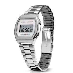Reloj Casio Vintage de mujer en acero con esfera de nácar, A1000D-7EF.
