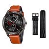 Reloj inteligente Lotus Smartime para hombre con correa de piel marrón y correa extra de silicona negra, 50012/1.