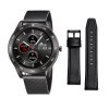 Reloj inteligente Lotus Smartime de hombre en negro con malla y correa extra de piel negra, 50011/1.