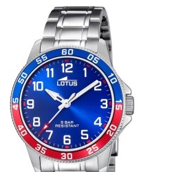 Reloj Lotus para niño Junior Collection en acero con bisel azul y rojo, 18786/1.