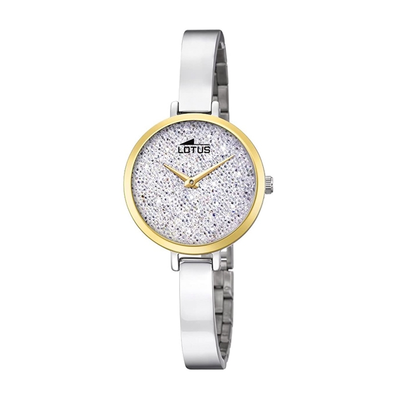 Reloj Lotus de mujer Bliss con piedras Swarovski y bisel dorado, 18562/1.