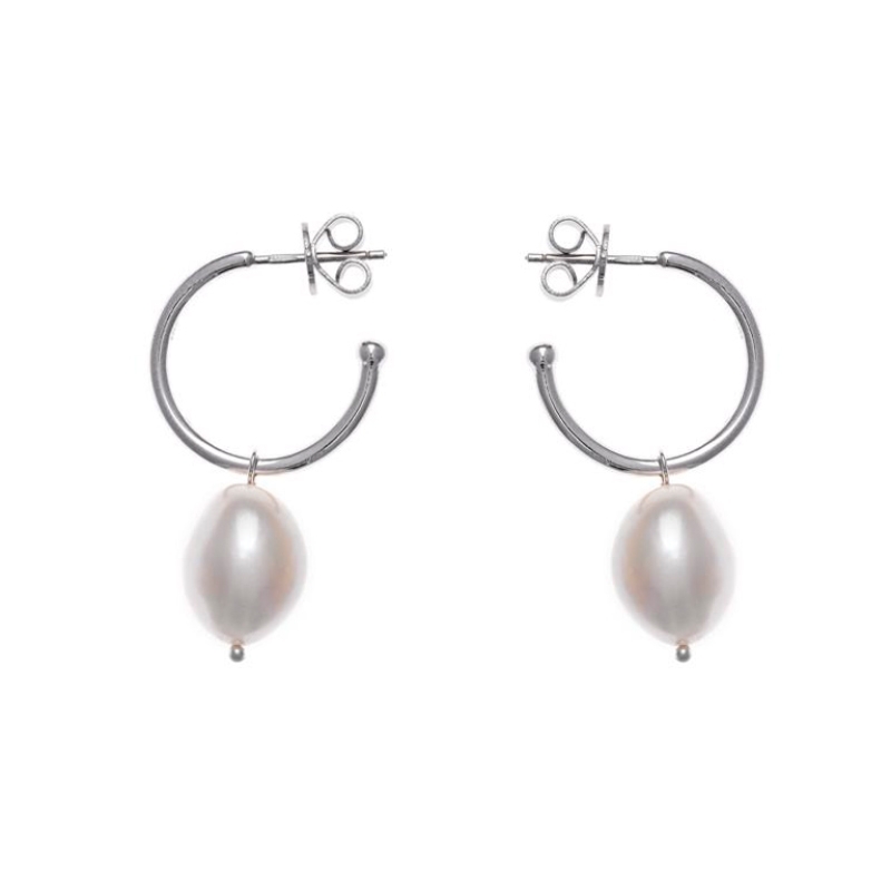 Aros de plata con perla cultivada, de Salvatore Plata 164A0017.