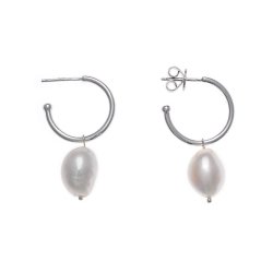 Aros de plata con perla cultivada, de Salvatore Plata 164A0017.