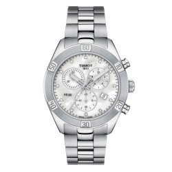 Reloj Tissot de mujer PR 100 Sport Chic Chronograph, con nácar y diamantes, T1019171111600.