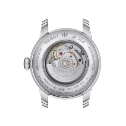 Visión trasera y en aumento del Tissot Le Locle Automatic Lady para mujer en acero, T0062071103800.