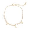 Pulsera de plata dorada con perlas, estrellas y luna, de Salvatore Plata, 164P0033.
