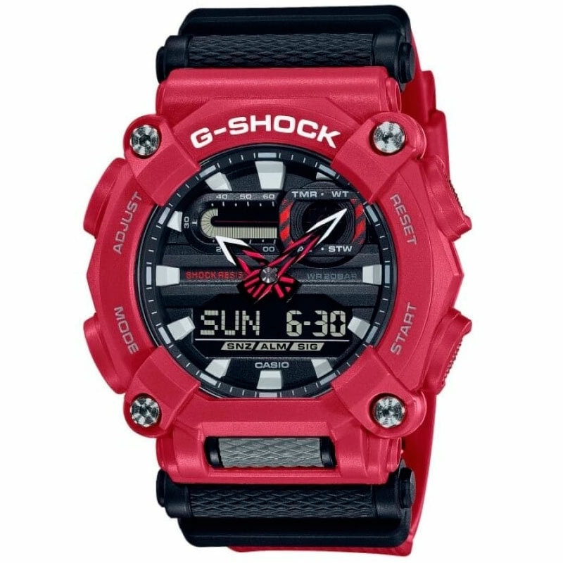 Reloj Casio G-Shock Classic resina roja con detalles en negro, GA-900-4AER.