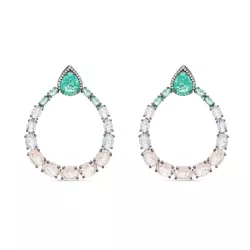 Pendientes de plata negra con piedras degradadas hasta el verde, Lautho de Luxenter, EF062BK2000.