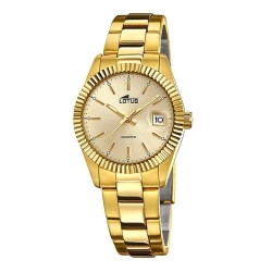 Reloj Lotus de mujer clásico en acero dorado, 15824/2.