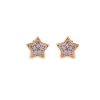 Pendientes de oro amarillo con forma de estrella y circonitas.
