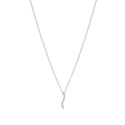 Colgante en barra de oro rosé con diamantes, Black & White de Superoro.