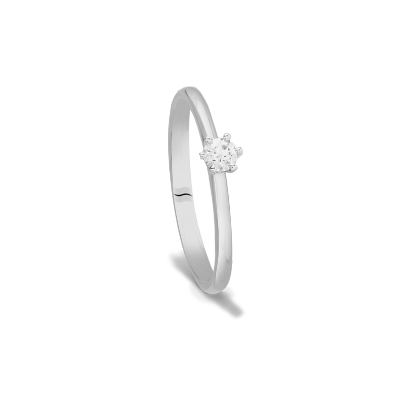 Anillo de compromiso en oro blanco y diamante 0,25 qt, Black & White Jewellery de Superoro.