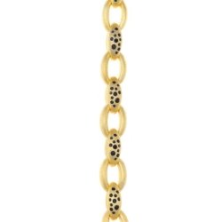 Pulsera de plata dorada satinada con circonitas negras, de Salvatore Plata, 256P0008.