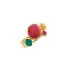 Anillo de 4 partes en plata dorada con piedras de colores, de Salvatore Plata, 247S0011.