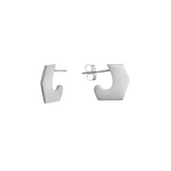 Pendientes de plata rodiada con forma geométrica, de Salvatore Plata, 224A0080.