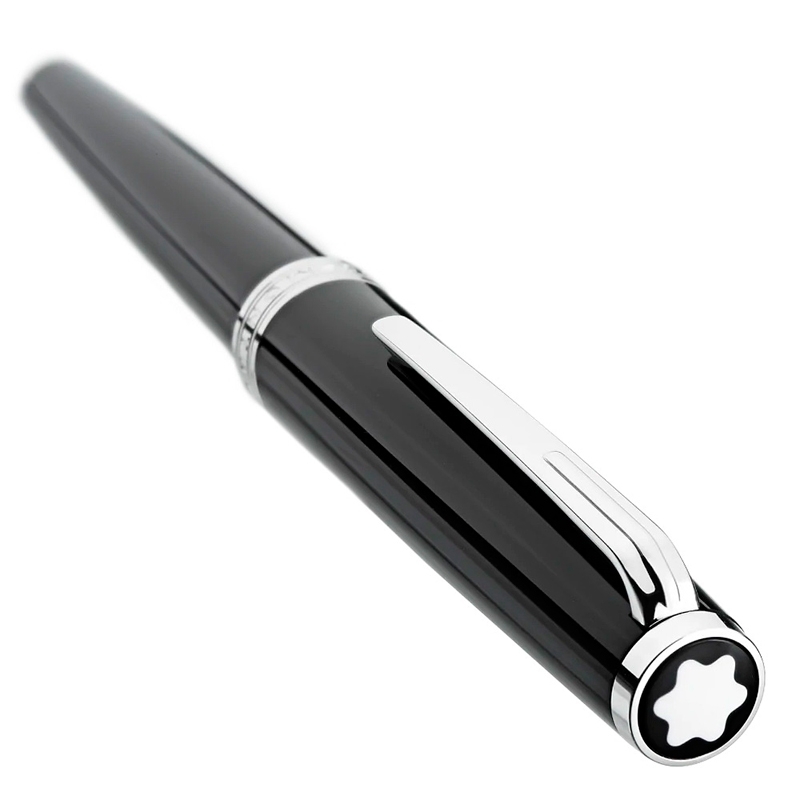 Rollerball Montblanc Pix Black en resina negra y detalles plateados, 132494.