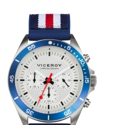 Reloj Viceroy para hombre con cronógrafo y correa tricolor, ref. 471277-06.