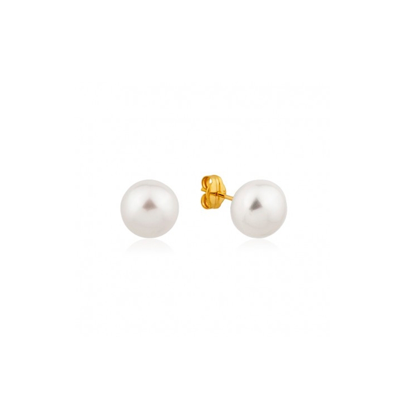 Pendientes de perlas cultivadas con oro.