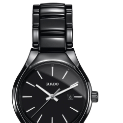 Reloj Rado True de mujer, en cerámica negra y detalles plateados, ref. R27059152.