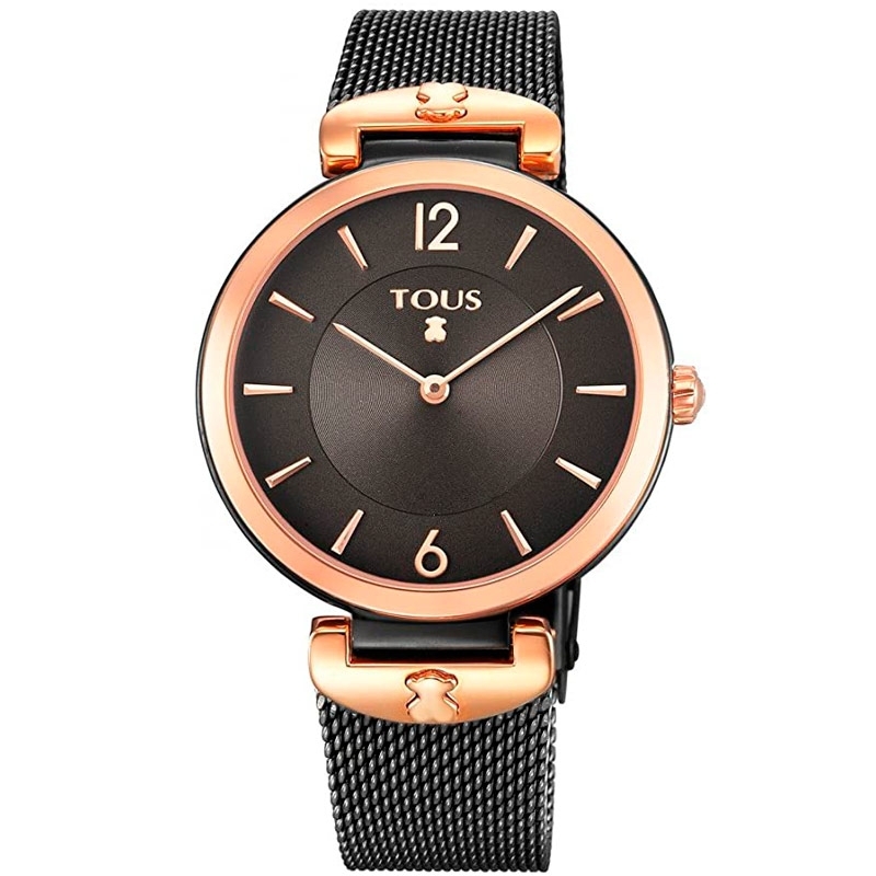 Reloj Tous S-Mesh de mujer en acero negro y detalles rosados 700350300.