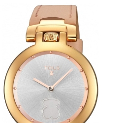 Reloj Tous de mujer Crown dorado con correa de piel nude 700350265.