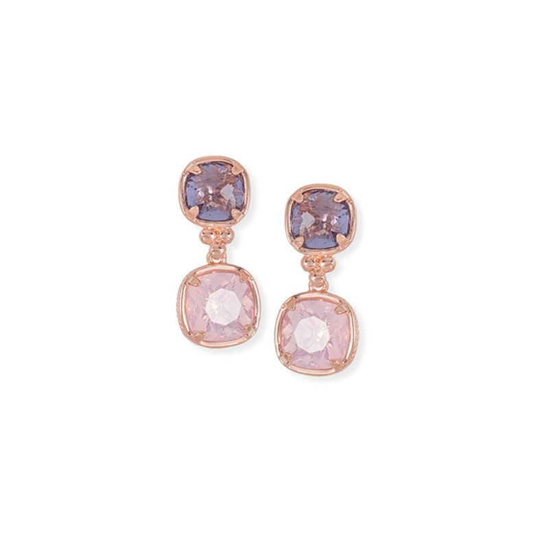 Pendientes en plata chapada en oro rosé con piedras Swarovski®, 4862 de Maximo Betro.