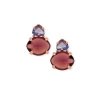 Pendientes de plata dorada en oro rosé con piedras Swarovski®, 0503 de Maximo Betro.