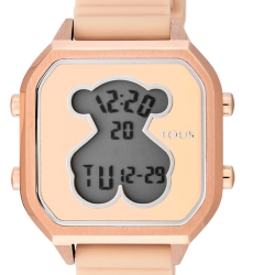 Reloj Tous D-Bear Teen Square digital con caja rosada y nude, 100350395.