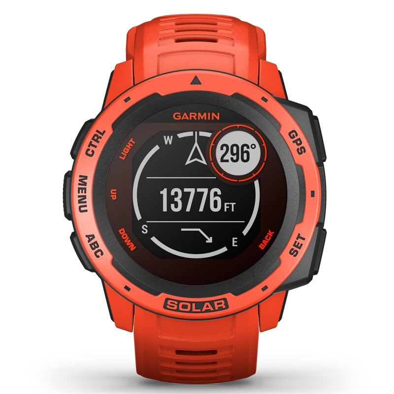 Reloj inteligente Garmin Instinct® Solar en rojo con GPS, 010-02293-20.