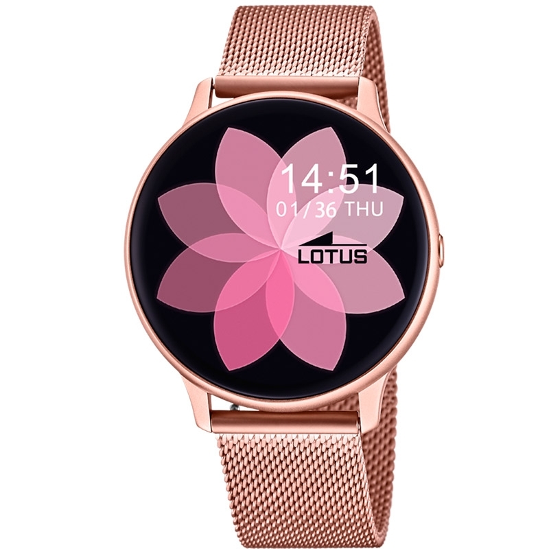 Reloj inteligente Lotus Smartime de mujer en acero rosa mate con correa extra, 50015/1.