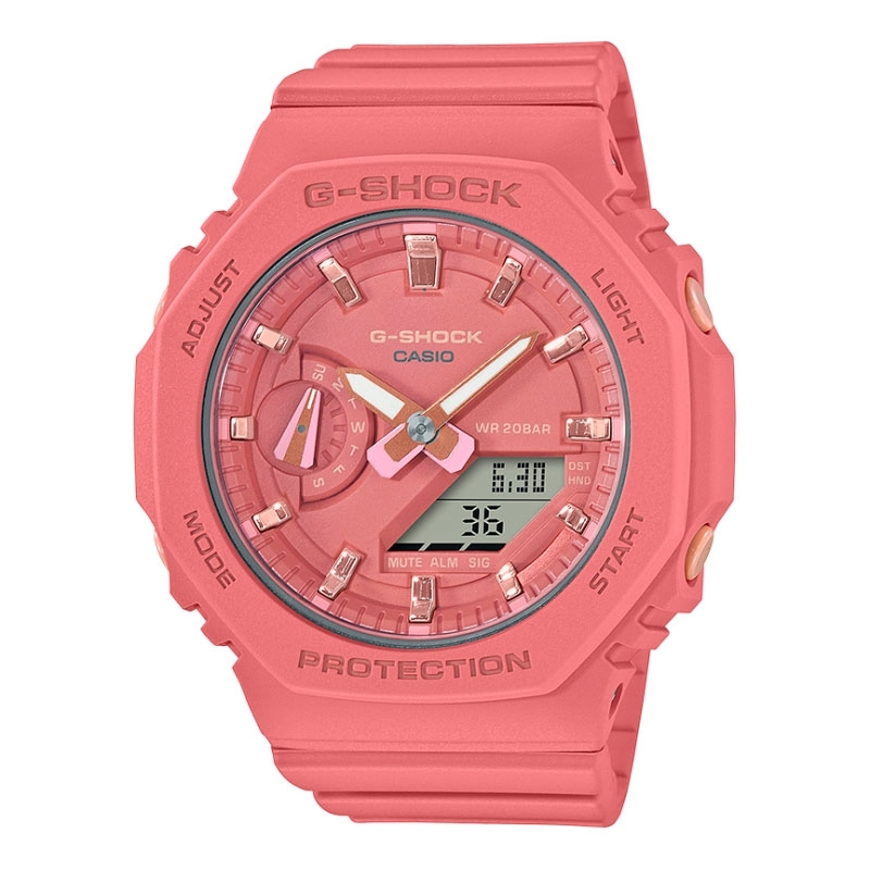 Reloj Casio G-Shock Classic Carbon Core de mujer octogonal en rosa, GMA-S2100-4A2ER.