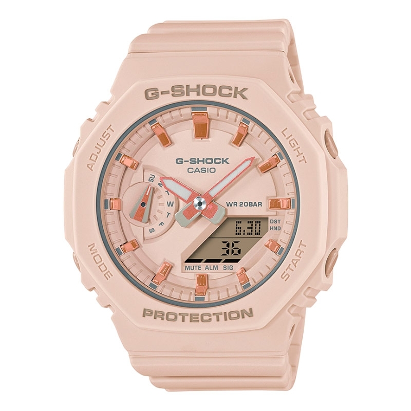 Reloj Casio G-Shock Classic Carbon Core de mujer en beige, GMA-S2100-4AER.