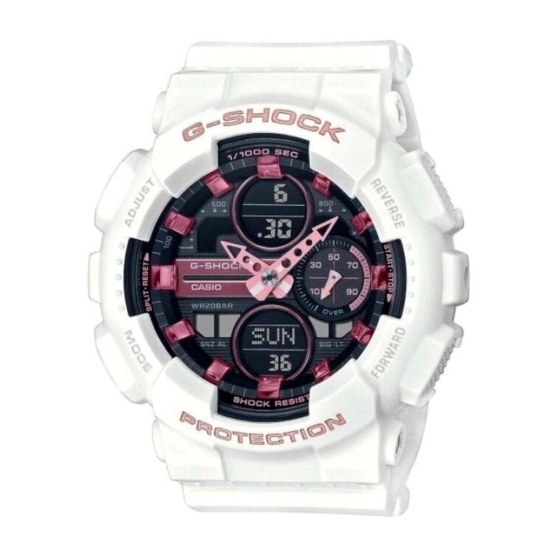 neumonía Ligeramente Inmundo ❤️ Reloj Casio G-Shock S Series blanco y esfera negra, GMA-S140M-7AER.