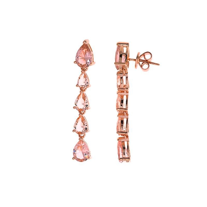 ❤️Pendiente en plata rosada y circonitas de Salvatore Plata 234A0048.