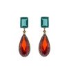 Pendientes de plata rosada con piedra verde y roja, de Salvatore Plata 234A0055.