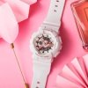 Reloj Casio Baby-G de mujer en resina blanca y detalles rosé, BA-110RG-7AER.