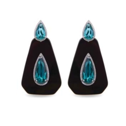 ❤️Pendientes de plata, ónix y piedras verdes de Luxenter EXA180701.