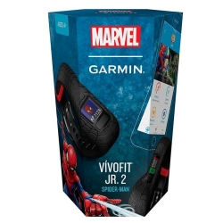 Estuche presentación del Garmin vívofit jr. 2 para niños y niñas en negro de Spiderman, 010-01909-17.