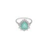 Anillo de plata rodiada con circonitas y piedra verde, de Salvatore Plata, 112S0255.