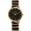 Reloj Rado Centrix de hombre dorado con cerámica negra, R30527172.