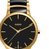 Reloj Rado Centrix de hombre dorado con cerámica negra, R30527172.