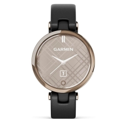 Reloj inteligente Garmin Lily™ Classic mujer en negro con bisel dorado oro crema, 010-02384-12.