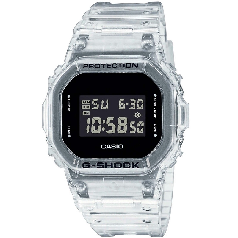 impaciente Esperar algo audible ⌚Reloj Casio G-Shock Classic transparente y octogonal, DW-5600SKE-7ER.