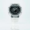 Reloj Casio G-Shock Classic Skeleton de resina transparente y esfera negra, GA-2100SKE-7AER